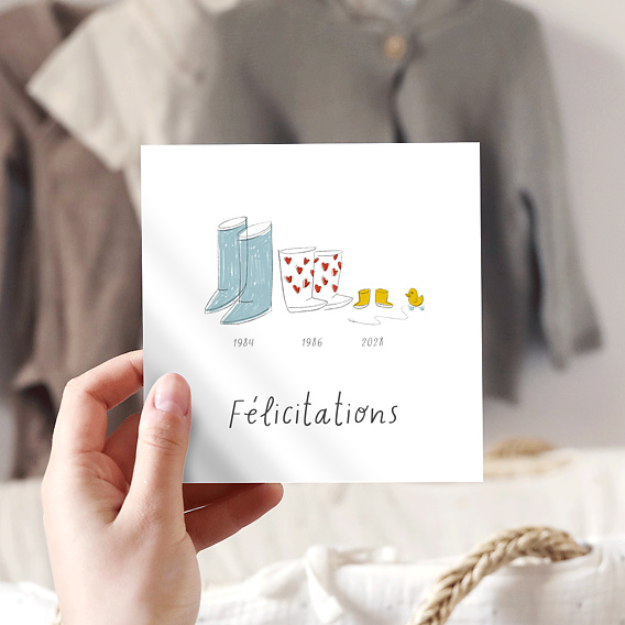 Félicitations Naissance Bottes de Pluie