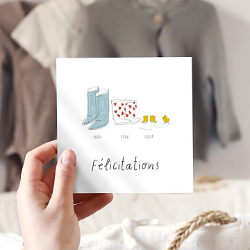 Flicitations Naissance Bottes de Pluie
