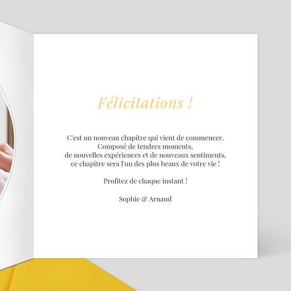 Carte félicitation naissance Baby Éléphant Intérieur Droit