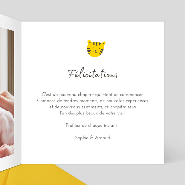 Carte de félicitation naissance Graouu Intérieur Droit