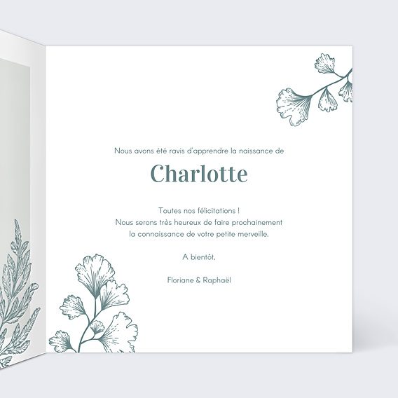 Félicitations Naissance Botanique