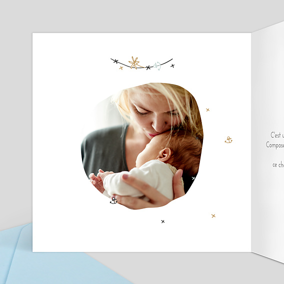 Carte félicitation naissance A l'Abordage Intérieur Gauche