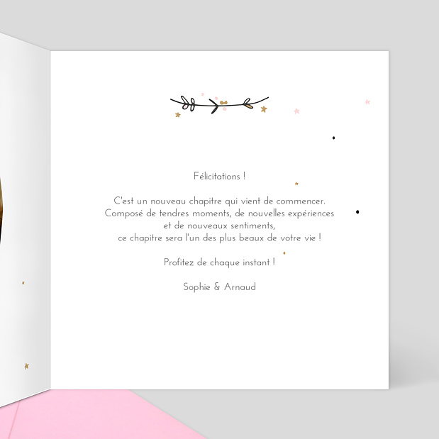 Carte de Félicitation Naissance Petite Princesse Intérieur Droit