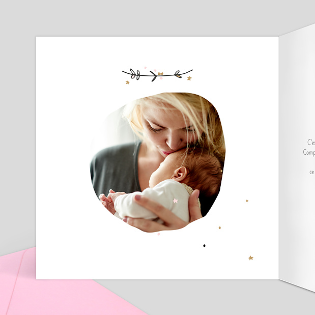 Carte de Félicitation Naissance Petite Princesse Intérieur Gauche