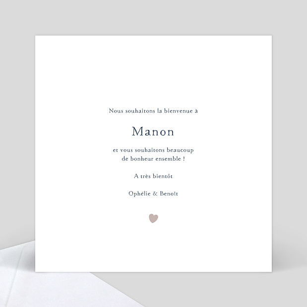 Carte de Félicitation Naissance Graphique Chic Verso