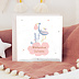 Carte félicitations naissance Jolie Cigogne