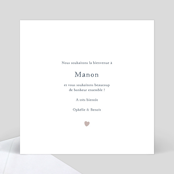 Carte félicitation naissance Graphique Chic Verso