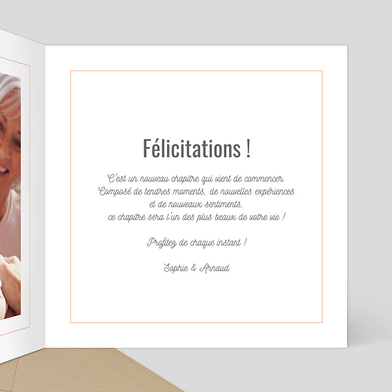 Carte félicitation naissance Petite Crevette Intérieur Droit