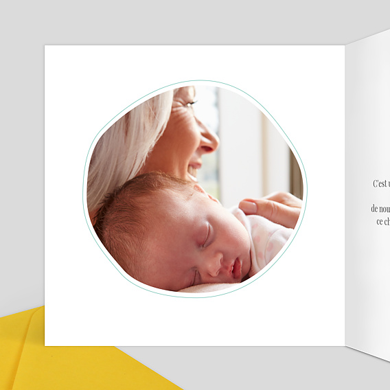 Carte félicitation naissance Baby Éléphant Intérieur Gauche