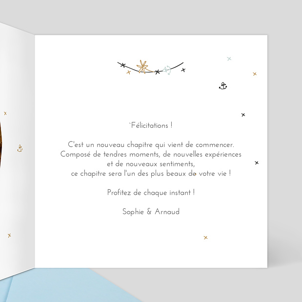 Carte de Félicitation Naissance A l'Abordage Intérieur Droit