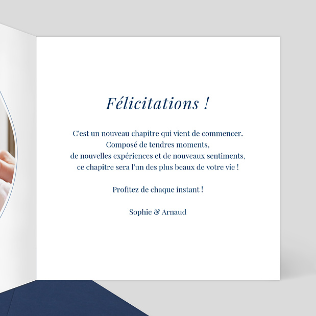 Carte de Félicitation Naissance Baby Fox Intérieur Droit