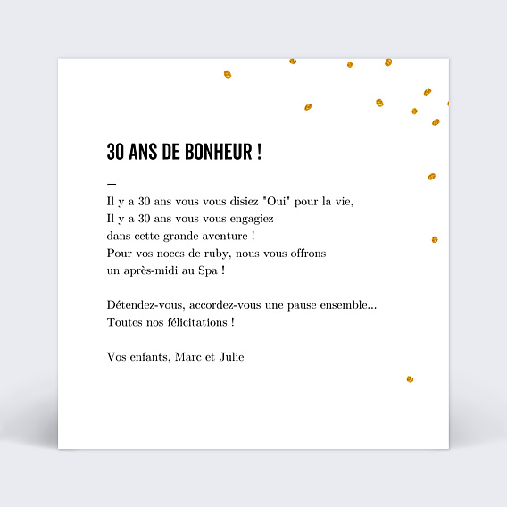 Félicitations Mariage Poussière d'Etoiles - Bon pour