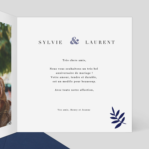 Félicitations Anniversaire de Mariage Esperluette Intérieur Droit