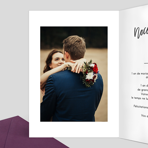 Carte félicitations mariage Jolie Typo Intérieur Gauche