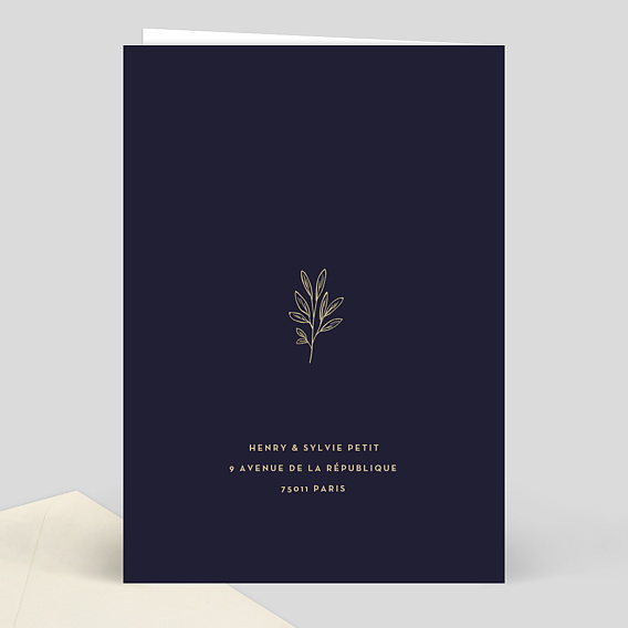 Carte félicitations mariage Fleurs Ocre Verso