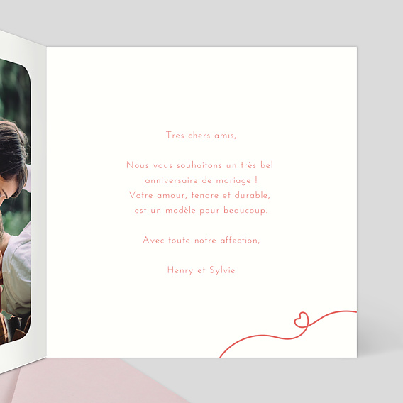 Carte félicitations mariage Parfait Amour Intérieur Droit