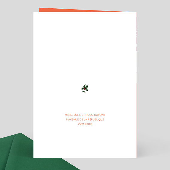 Carte félicitations mariage Fleurs et Feuilles Verso