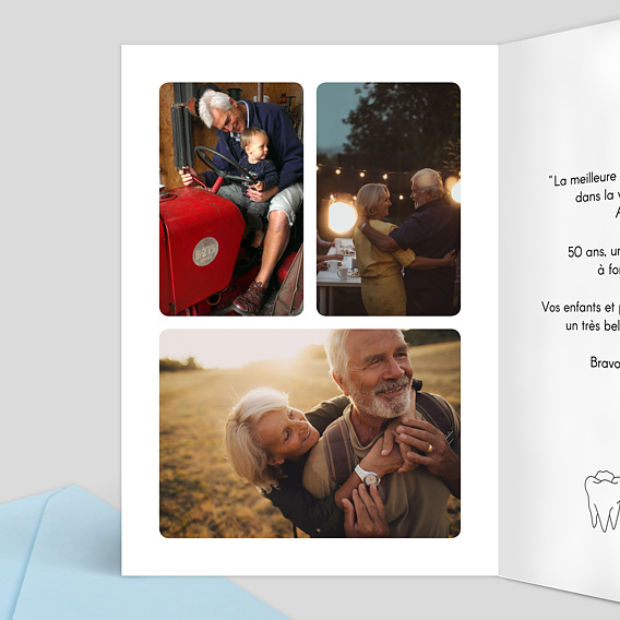 Carte félicitations mariage Toutes ses dents Intérieur Gauche