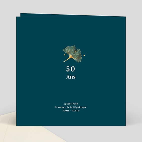 Carte félicitations mariage Ginkgo Verso