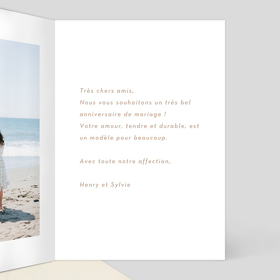 Carte félicitations mariage Fleurs Ocre Intérieur Droit