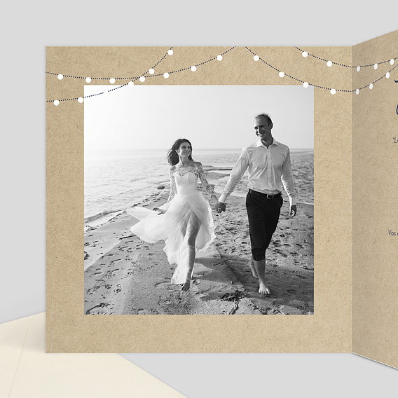 Carte félicitations mariage Notre Histoire Intérieur Gauche