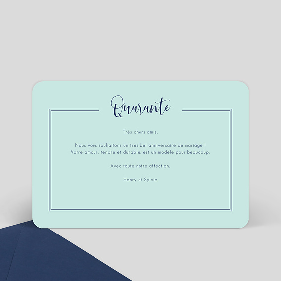 Carte félicitations mariage Milestone Quarante Verso