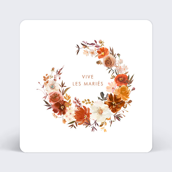 Carte félicitations mariage - enveloppe de fleurs - La Poste