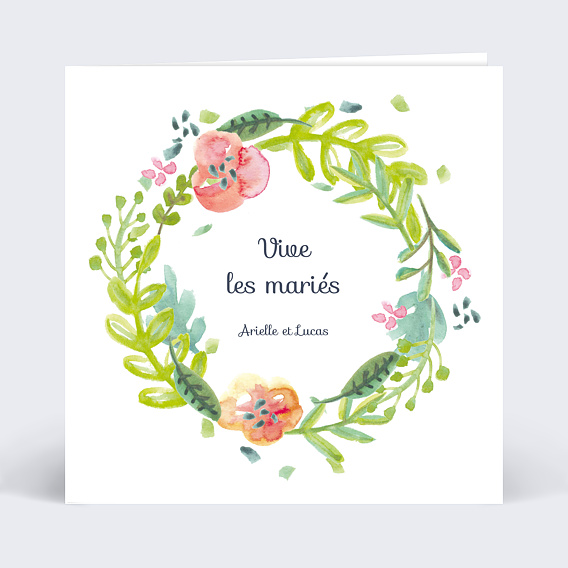 Félicitations mariage Couronne Aquarelle