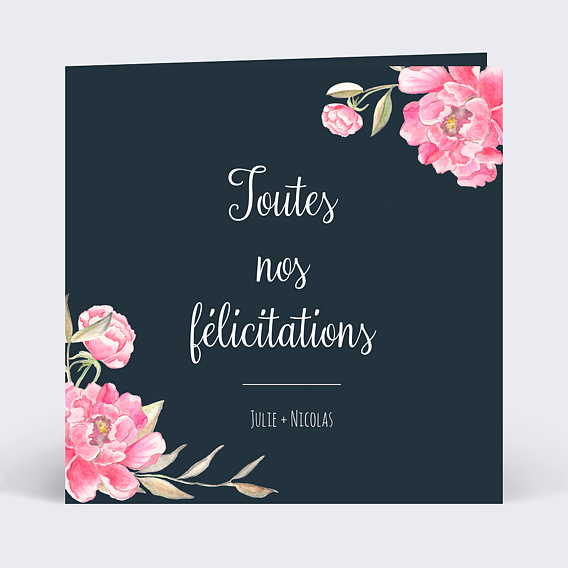 Félicitations Mariage Dark Peony