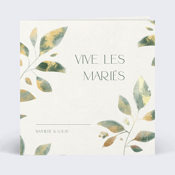 Félicitations mariage Feuilles de Jade