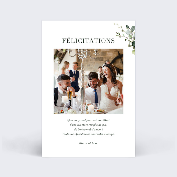 Félicitations mariage Herbarium Photo