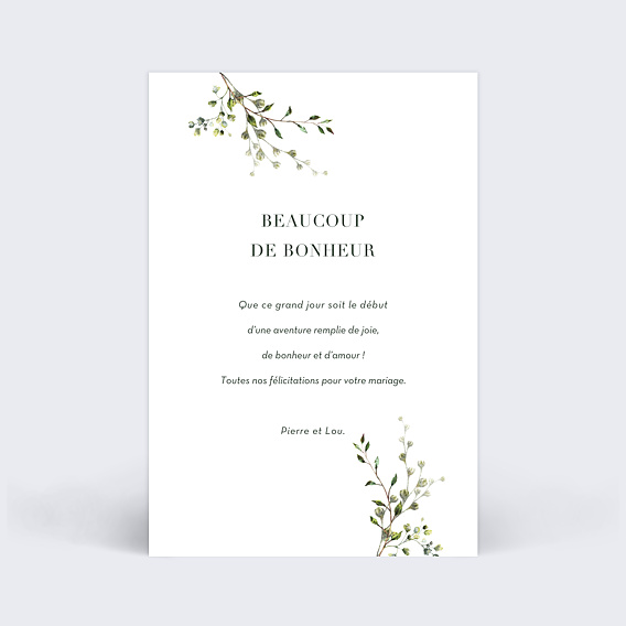 Félicitations mariage Herbarium