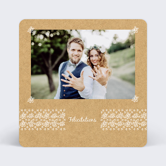 Carte de Félicitations mariage Jolie dentelle