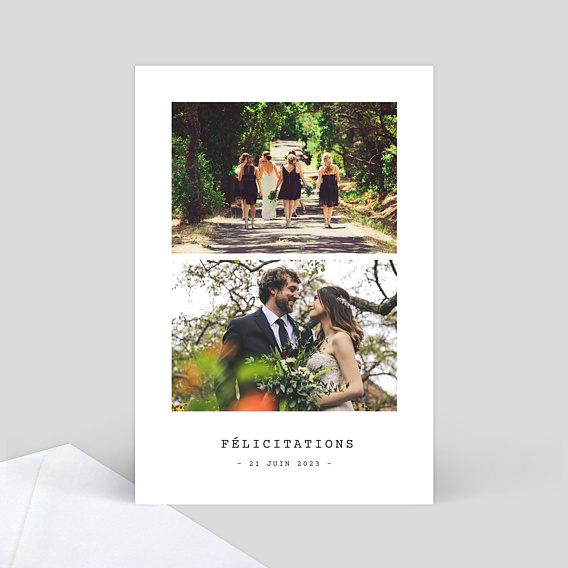 F�licitations mariage Polaroid Simple II