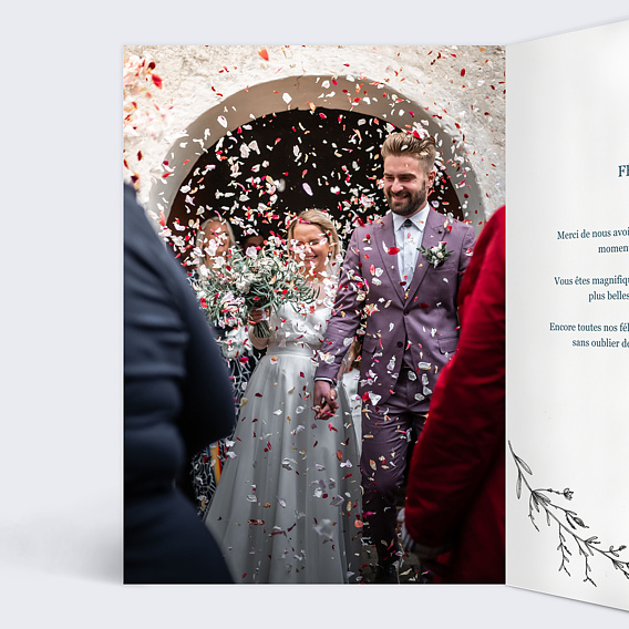 Carte félicitations mariage Idylle mariage Intérieur Gauche