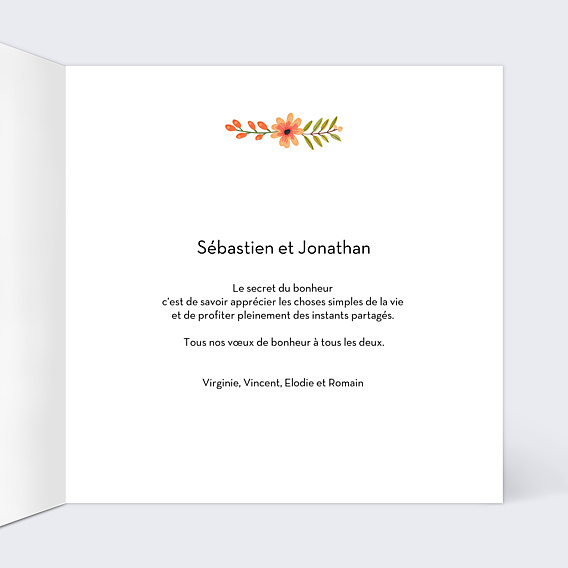 Félicitations Mariage Bouquet Printanier