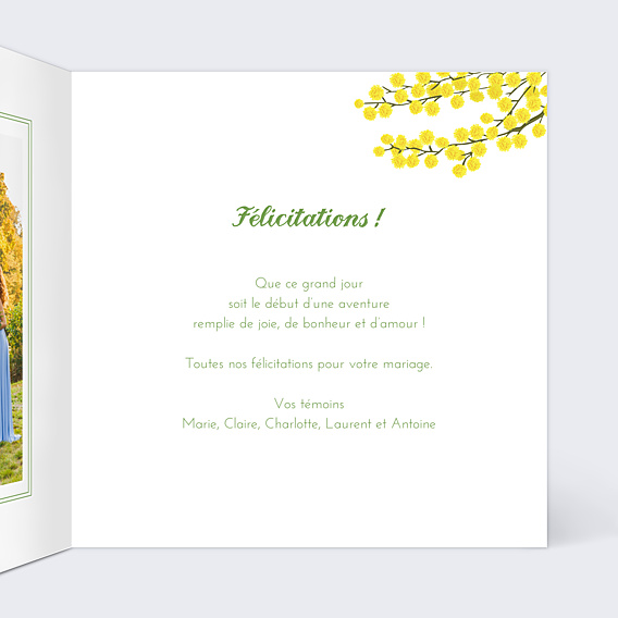 Félicitations Mariage Mimosa