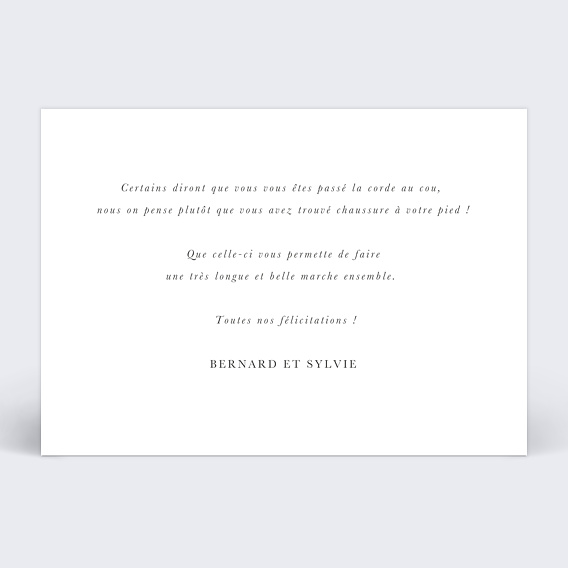 Carte félicitations mariage Jardin Sauvage Verso