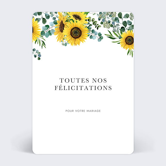 Félicitations Mariage Tournesol