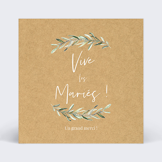 Félicitations Mariage Lauriers Kraft