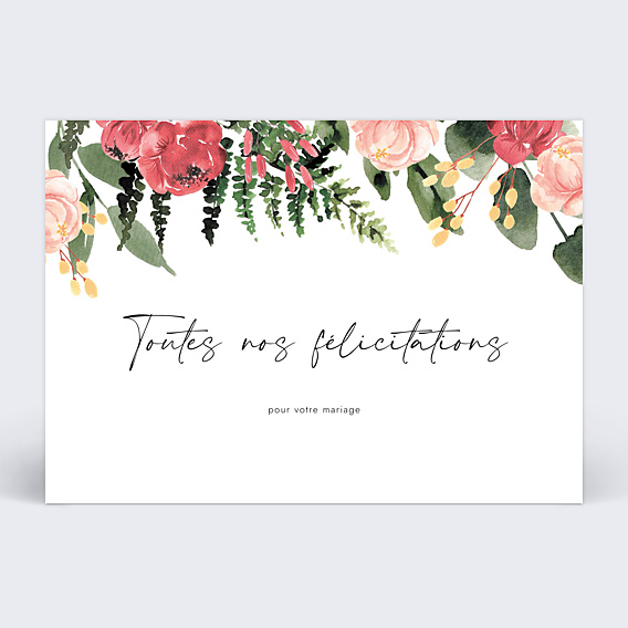 Félicitations Mariage Wild Flowers