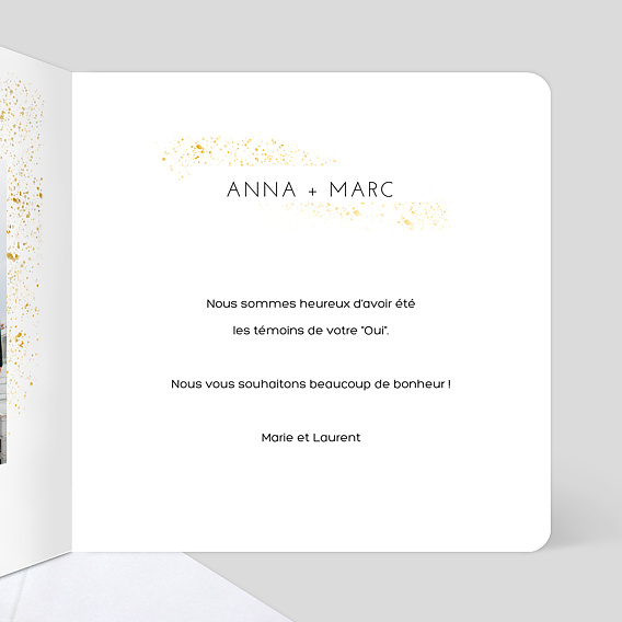 Carte félicitations mariage Poudre Ocre Intérieur Droit