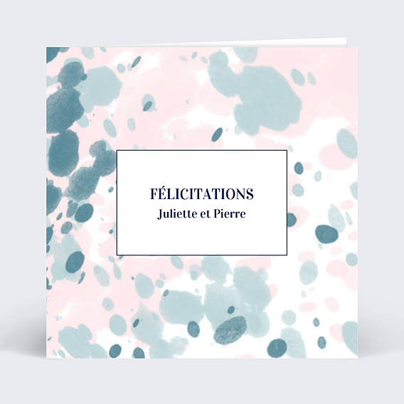 Carte félicitations mariage Douceur Estivale Recto