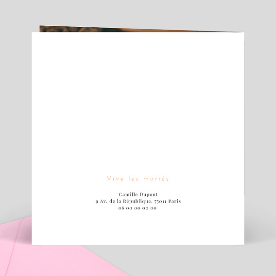 Carte félicitations mariage Félicitations Simplicité Verso