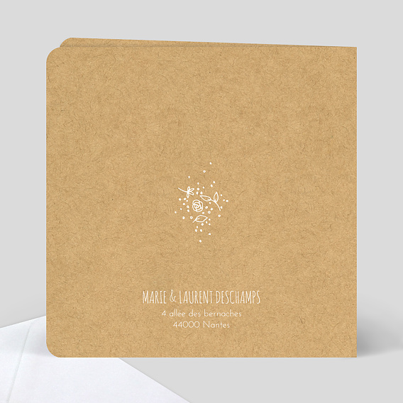 Carte félicitations mariage Fleurs de Printemps Verso