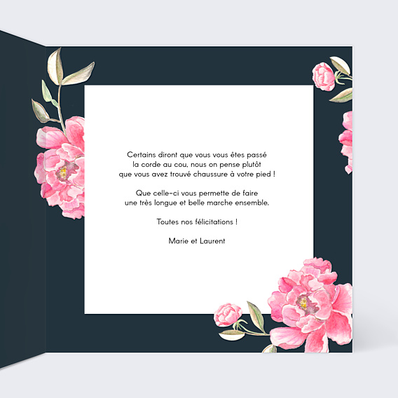 Félicitations Mariage Dark Peony