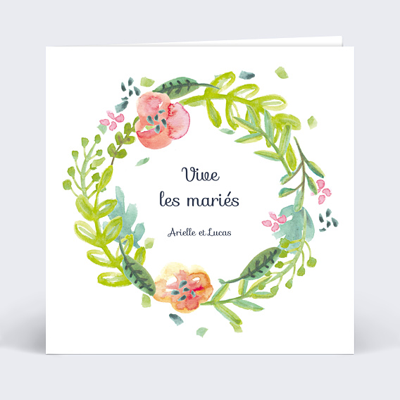 Félicitations Mariage Couronne Aquarelle