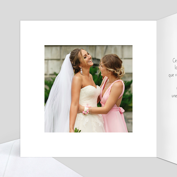 Carte félicitations mariage Coeur Fleuri Intérieur Gauche