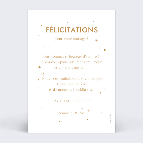Félicitations Mariage Santé aux mariés