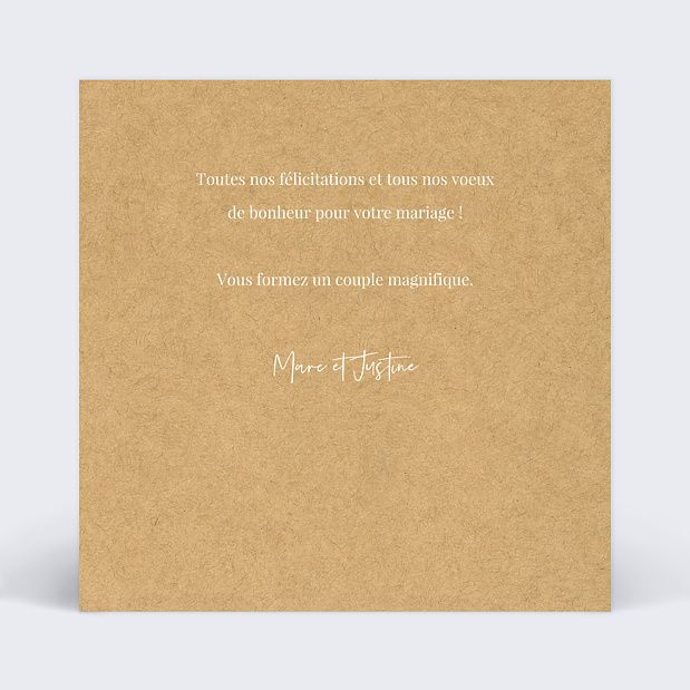 Félicitations Mariage Lauriers Verso